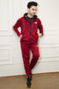 Men TNF Branded Maroon Winter Tracksuit